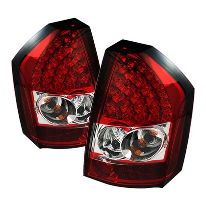 Spyder Red Clear LED Tail Light Set 08-10 Chrysler 300